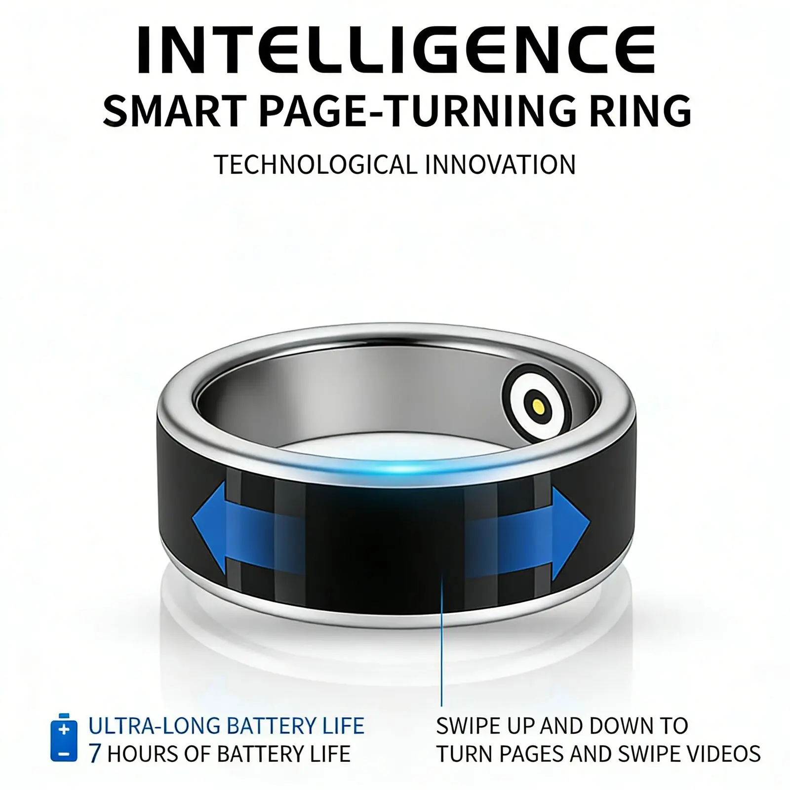 

Беспроводная многофункциональная кольцевая мышь с дистанционным управлением Bluetooth для съемки селфи, записи видео, просмотра коротких видео, перелистывания страниц