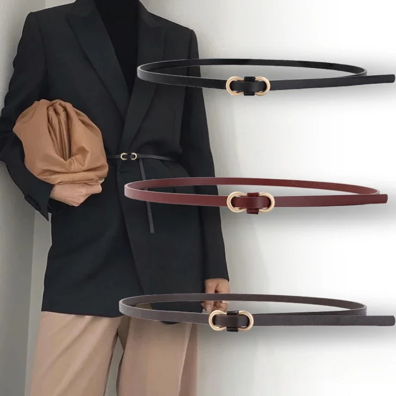108 cm Mode Damen Schlanker Taillengürtel PU-Leder Anzug mit Rock Hemd Sommergürtel für Damen Accessoires
