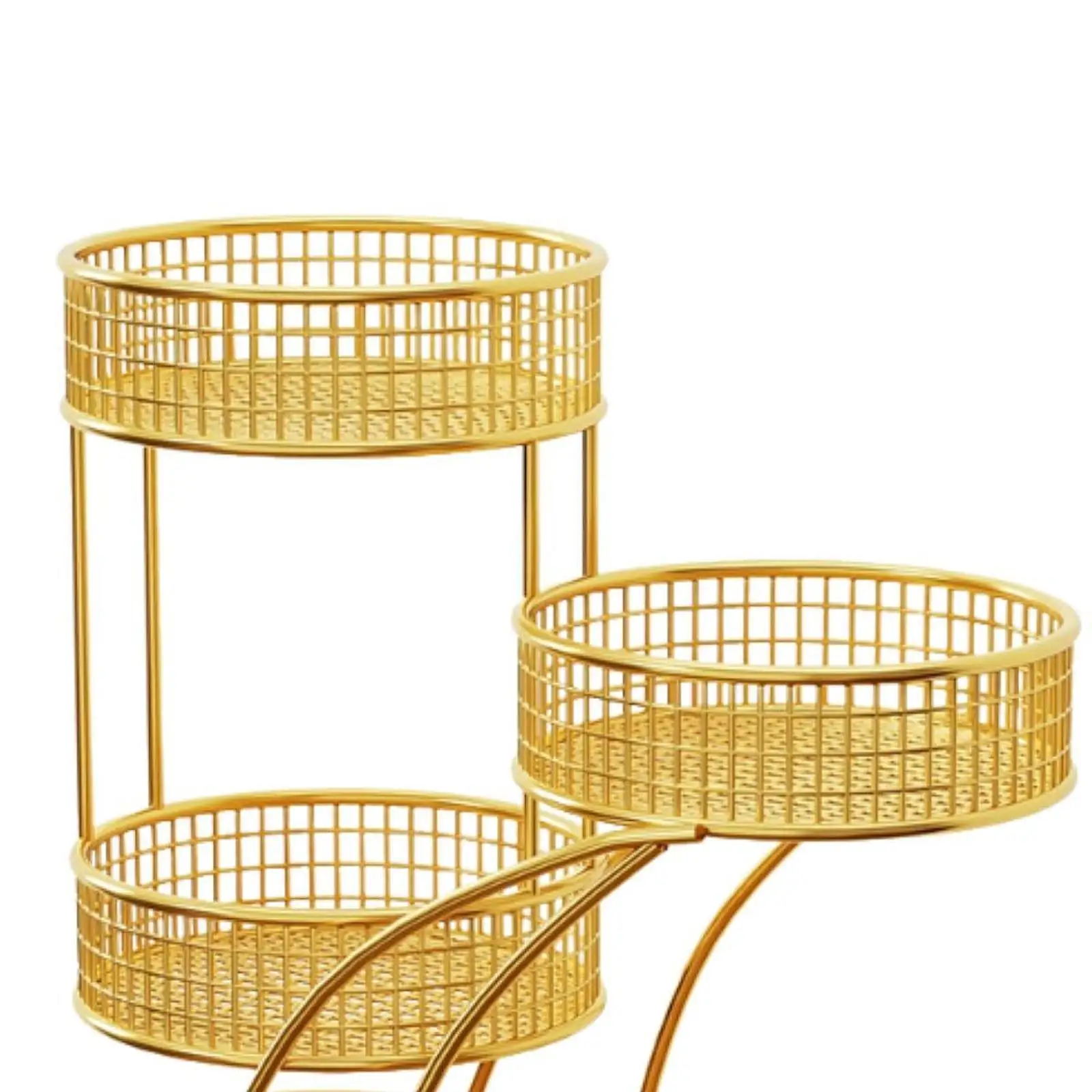 Bathroom Countertop Organizer Fruit Basket Versatile Living Room Basket Stand 4 Layer Mesh Fruit Bowl for Makeup Bread Snacks