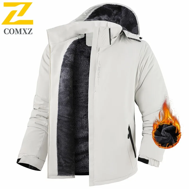 سترة رجالي مميزة للسفر في الهواء الطلق من COMXZ 2025 معطف مبطن خفيف الوزن غير رسمي نمط يومي للحماية من البرد ملابس الخريف والشتاء #4