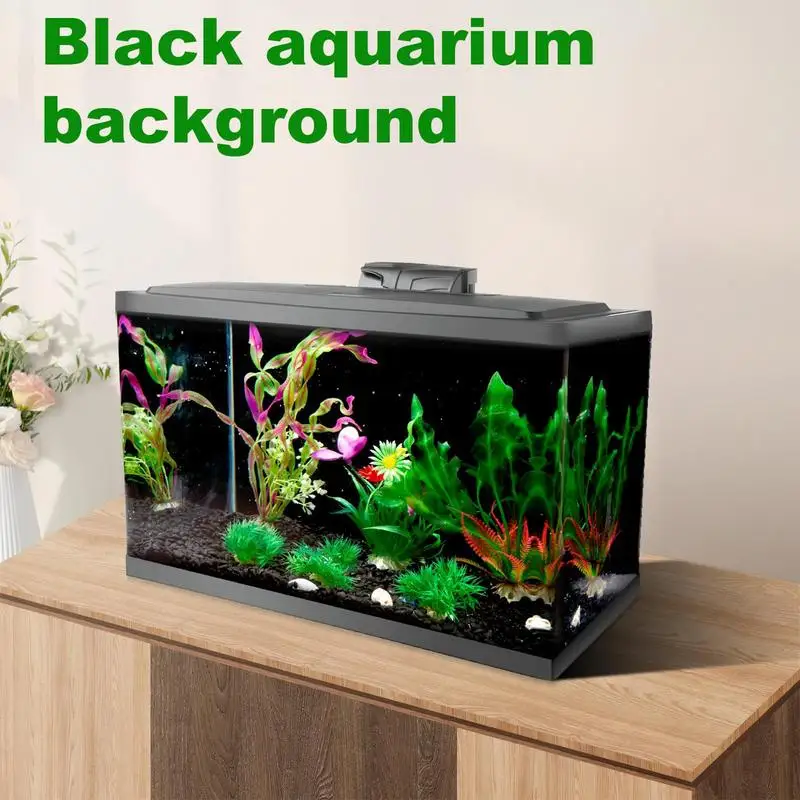 Black Aquarium Background Static Cling Aquarium Wallpaper Decorations Fish Tank Poster Aquarium Wallpaper Decorations for fish