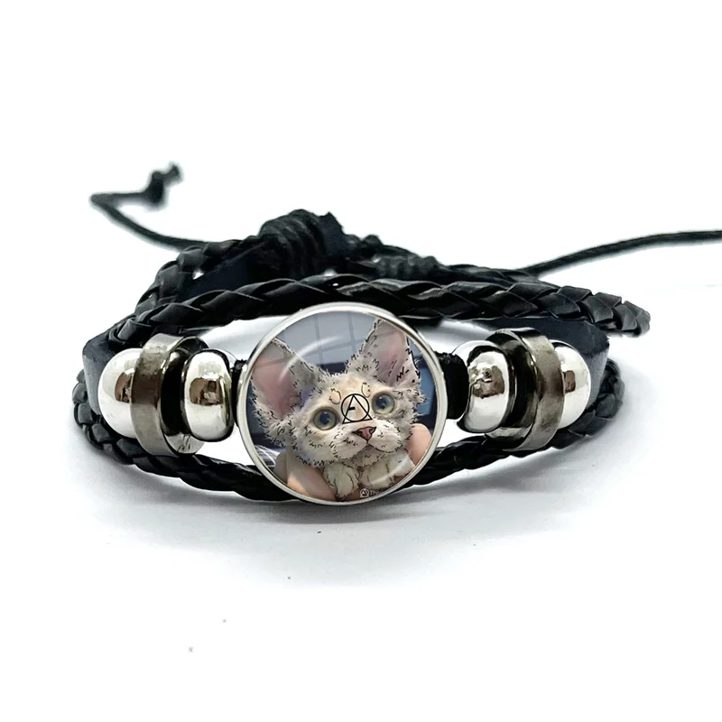 Theta-Delta Therian Sign Fox Cat Cartoon Bracelets Art Multilayer Braided Bracelets Bangles Handmade Jewelry Gifts