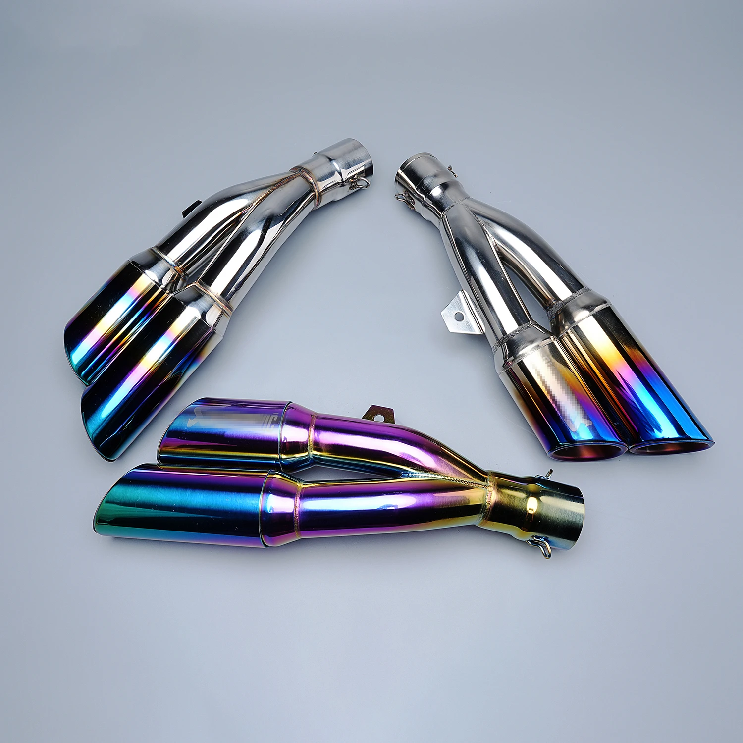 

51-миллиметровая универсальная выхлопная труба для мотоциклов с двумя отверстиями в стиле Thunder для CM300, NINJA350, NINJA400, R3