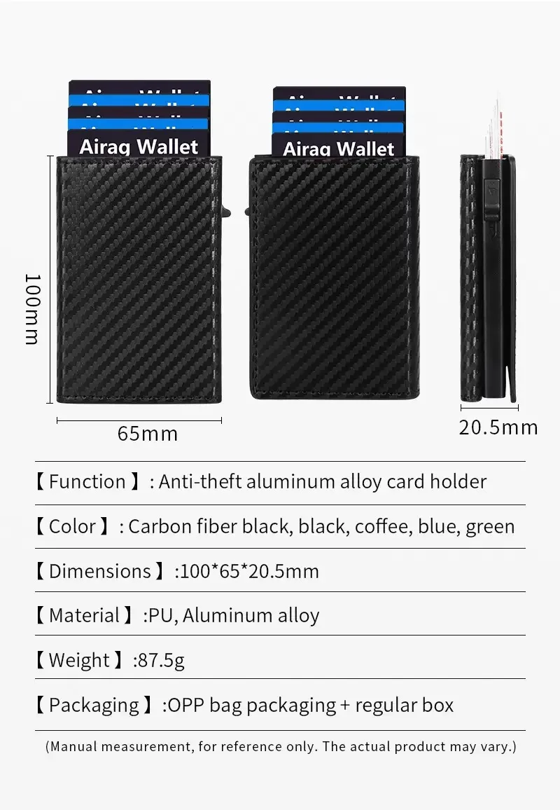 Pop-up-PU-Hülle für Brieftaschen, Kartenhalter, intelligent, RFID-blockierend, minimalistisch, Vordertasche mit 9–14 Kartenkapazität | Ausweisfenster | Bargeldfach – Detail 13