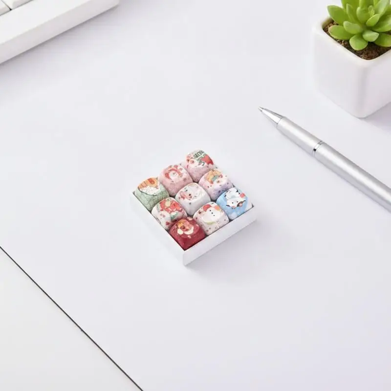 Animals Christmas 9-Key Keyboard Button Stress Relief Toy Pendant Bag Decor