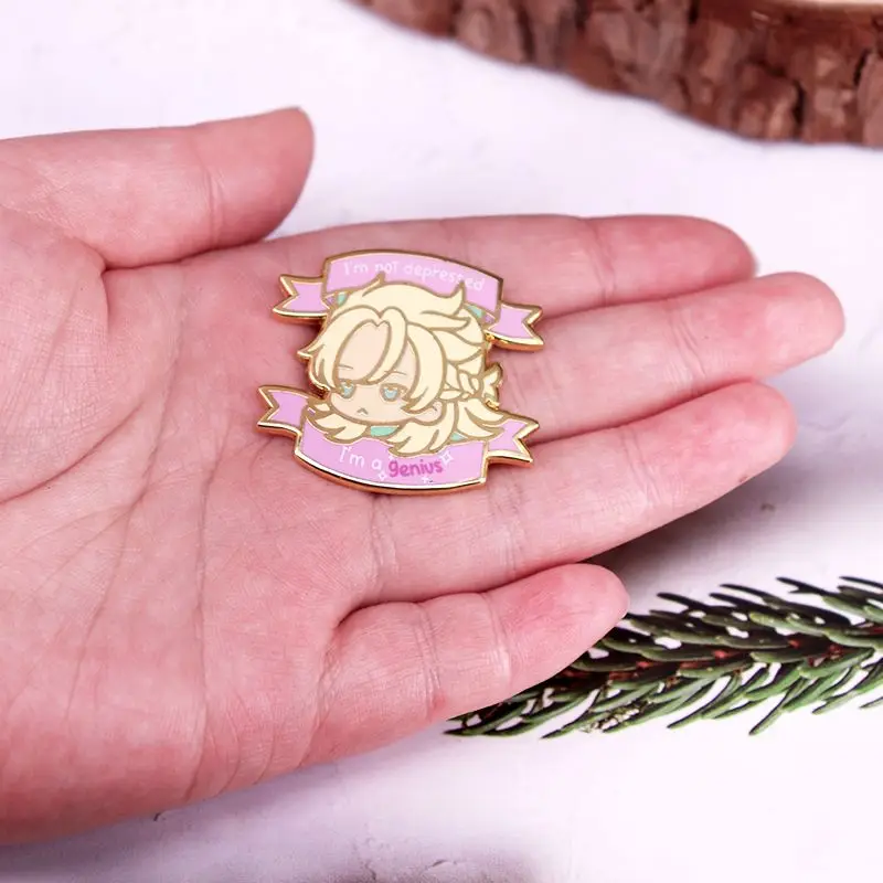 

2026Hot New Premium Kawaii Albedo Metal Enamel Pins Badge Brooch Game Character Backpack Hat Decorations Anime Collectible Gifts