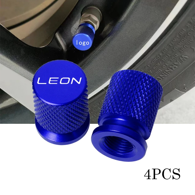 

For Seat Leon fr 1m MK1 MK2 MK3 Car Decor Airdust Waterproof Car Wheel Tire Valve Caps Tyre Stem Covers Airdust Waterproof 4Pcs