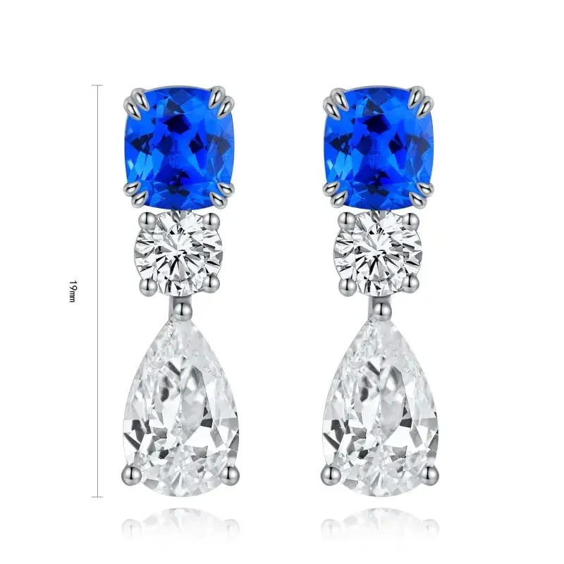 

RUIF2024 New Design 1.58ct Oval Shape S925 Silver Lab Grown Cobalt Spinel Earrings Jewelry Engagement Women