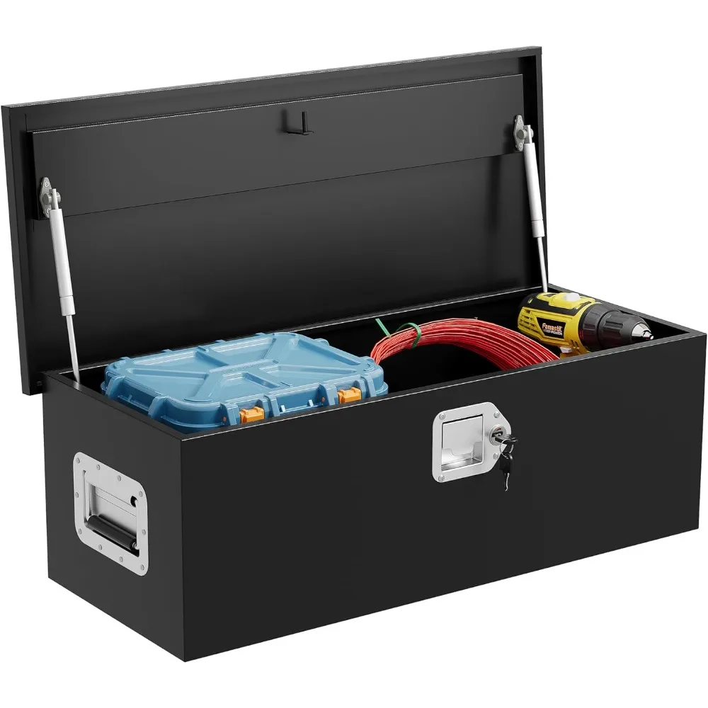 

Heavy-Duty 30 Trailer Toolbox Storage with Side Handle and Lock Keys for Truck Bed Tool Chest