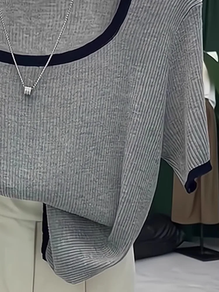 Design Sensation Color Blo tricots minceur aérien ort Sve trajet approprié été nouveau Sle femmes Faion haut