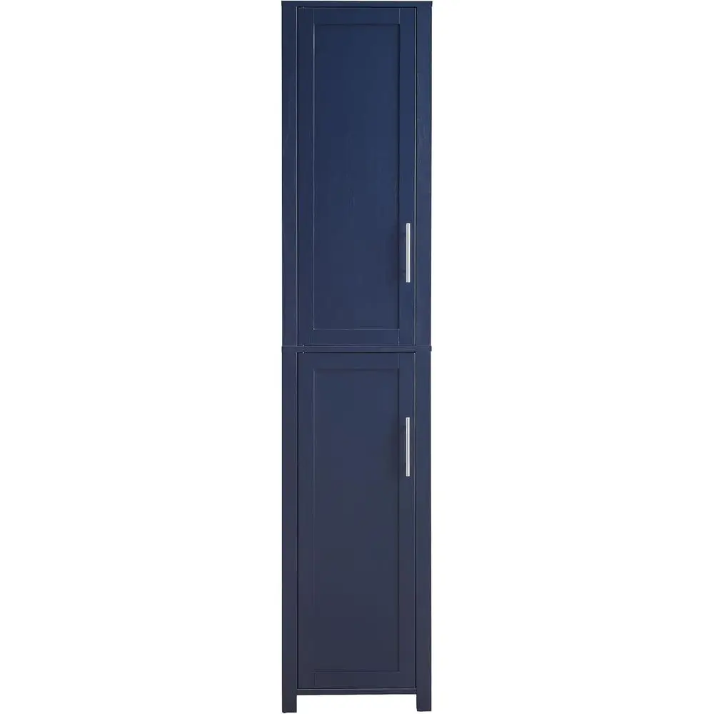 Laundry and Bathroom Linen Storage Cabinet with Shelves, Navy Blue image 4