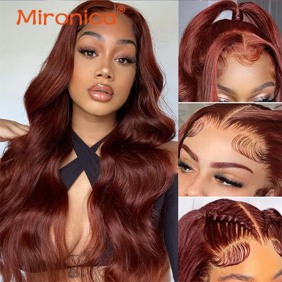 Peruvian Reddish Brown Body Wave Human Hair 1/3/4 Bundles with 4X4 13X4 Closure  Human Hair Weaving Remy Human Hair Extensions