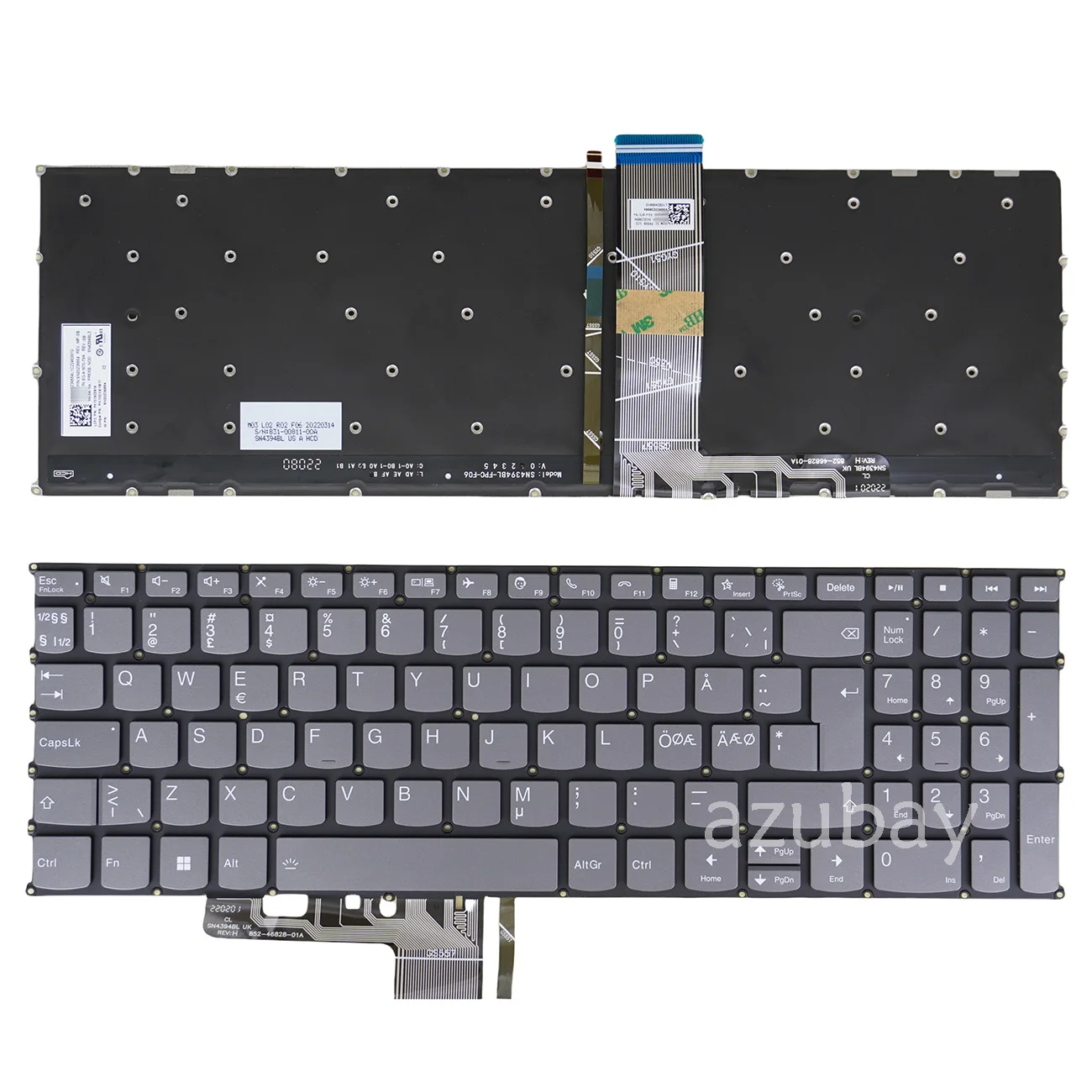 Backlit Keyboard For Lenovo V15 G3 IAP 82TT 82UM 83C4, V15 G3 ABA 82TV,V15 G4 AMN French AZERTY Italian UK Nordic Ukraine US