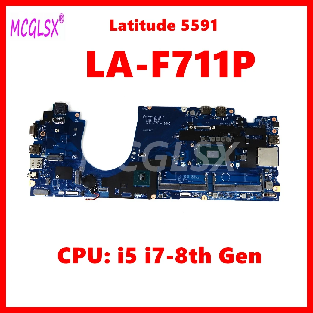 LA-F711P Laptop Motherboard For DELL Latitude 15 5591 3530 Notebook Mainboard With i5 i7-8th Gen CPU 100% Tested OK