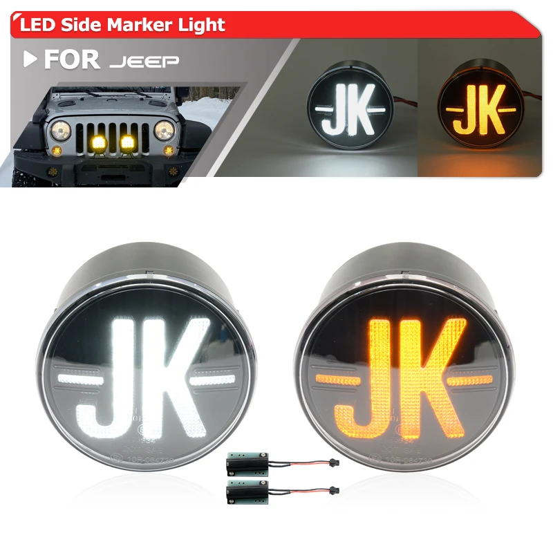 For Jeep Wrangler JK 2007-2017 Bumper Switchback LED Turn Signal/Running Parking Assy Kits Car Side Direction Blinkers Indicator