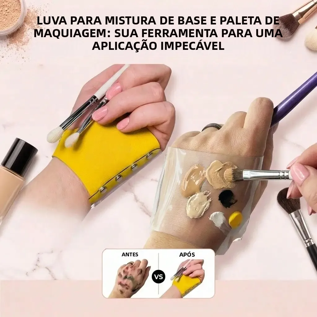 Paleta de Mistura de Maquiagem com Luvas, Ferramenta Multiuso para Mistura de Cores para Base, Corretivo, Uso Doméstico, Iniciantes em Maquiagem e Nai