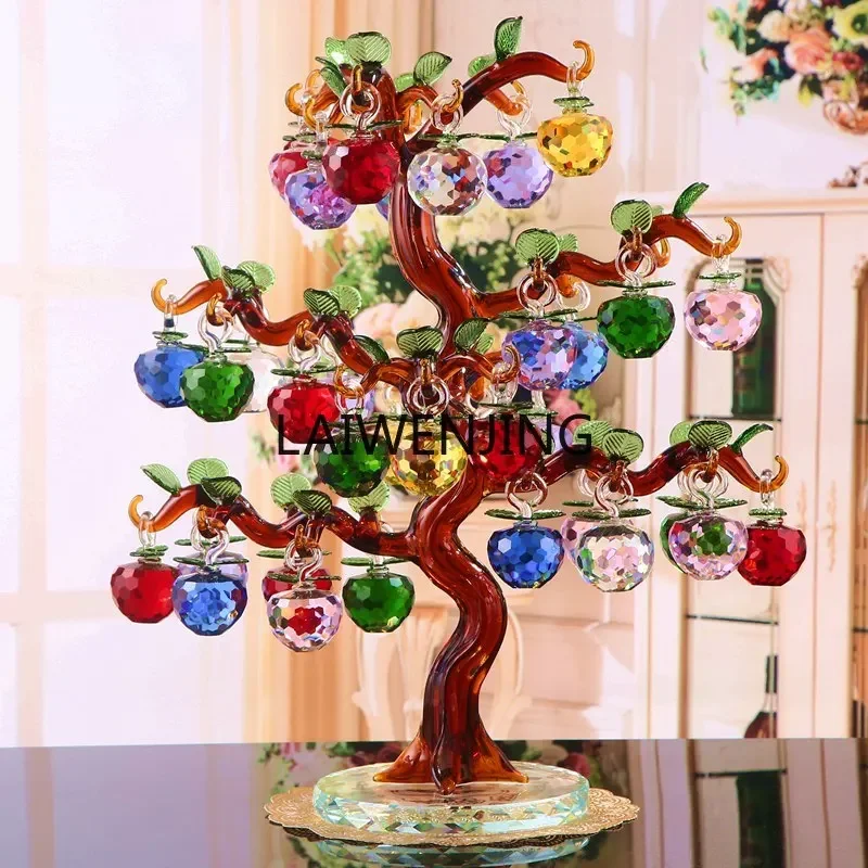 SGF Crystal Apple Tree Ornaments House warming Office Table Ornament