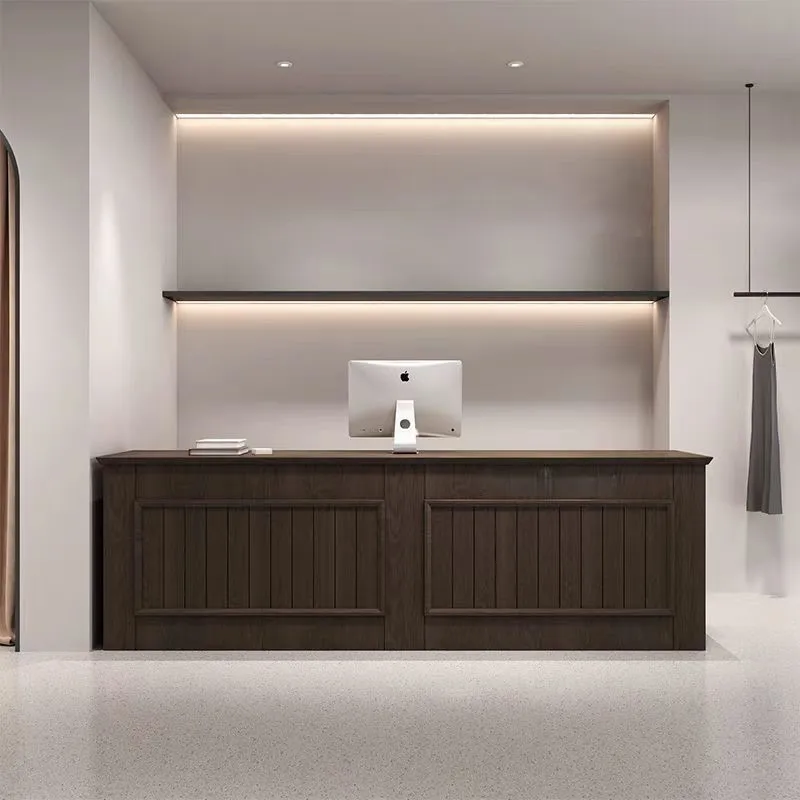 Small White Reception Desk for Beauty Clinics and Salons Simple Design Front Desk for Cash Register