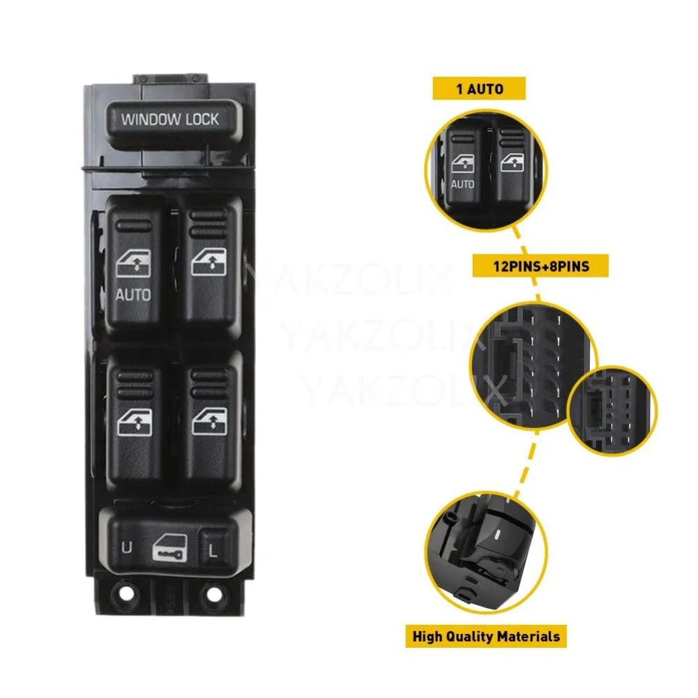 For Chevrolet Tahoe Suburban 1500 2500 Avalanche 1500 2500 GMC Sierra 1500 Yukon Power Window Door Master Switch Button Parts