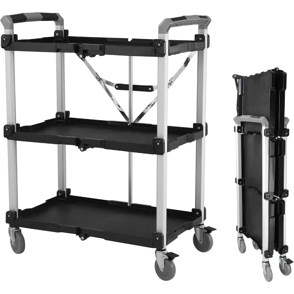 85-189 Pack N Roll Collapsible Service Cart, XL, 300LB Capacity, Black