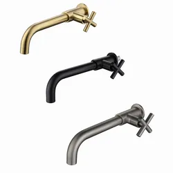 brushed gold or Gunmetal gray Out Door Garden Wash Faucet Wall Mount Sink Cold Water Tap Solid Brass Bathroom Hardware