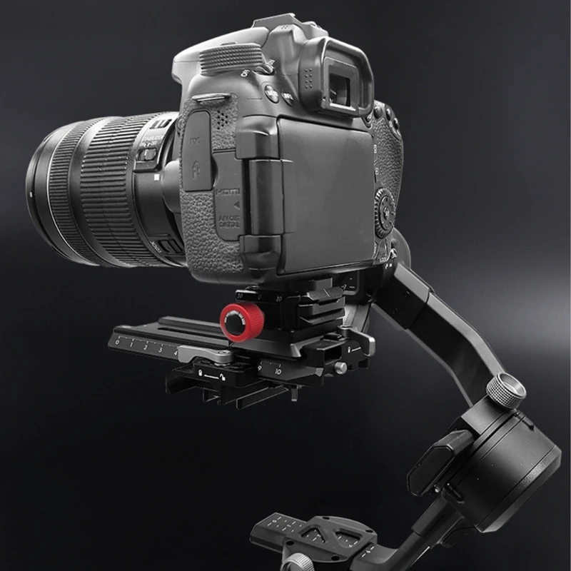 Adaptador base abrazadera placa liberación rápida para cámara, estándar metal 38mm para estabilizadores, y