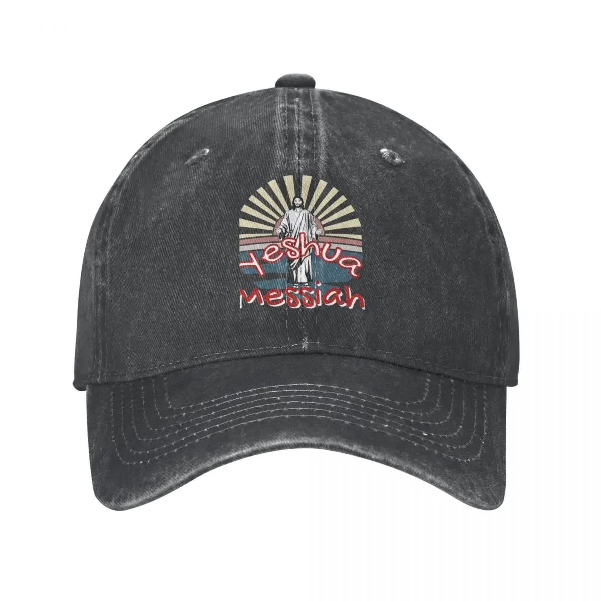 Yeshua Messias Ventage Sonnenuntergang Kunst Baseball Cap Distressed Denim Washed Jesus Kopfbedeckung für Männer Frauen Sommer verstellbare Hüte Cap