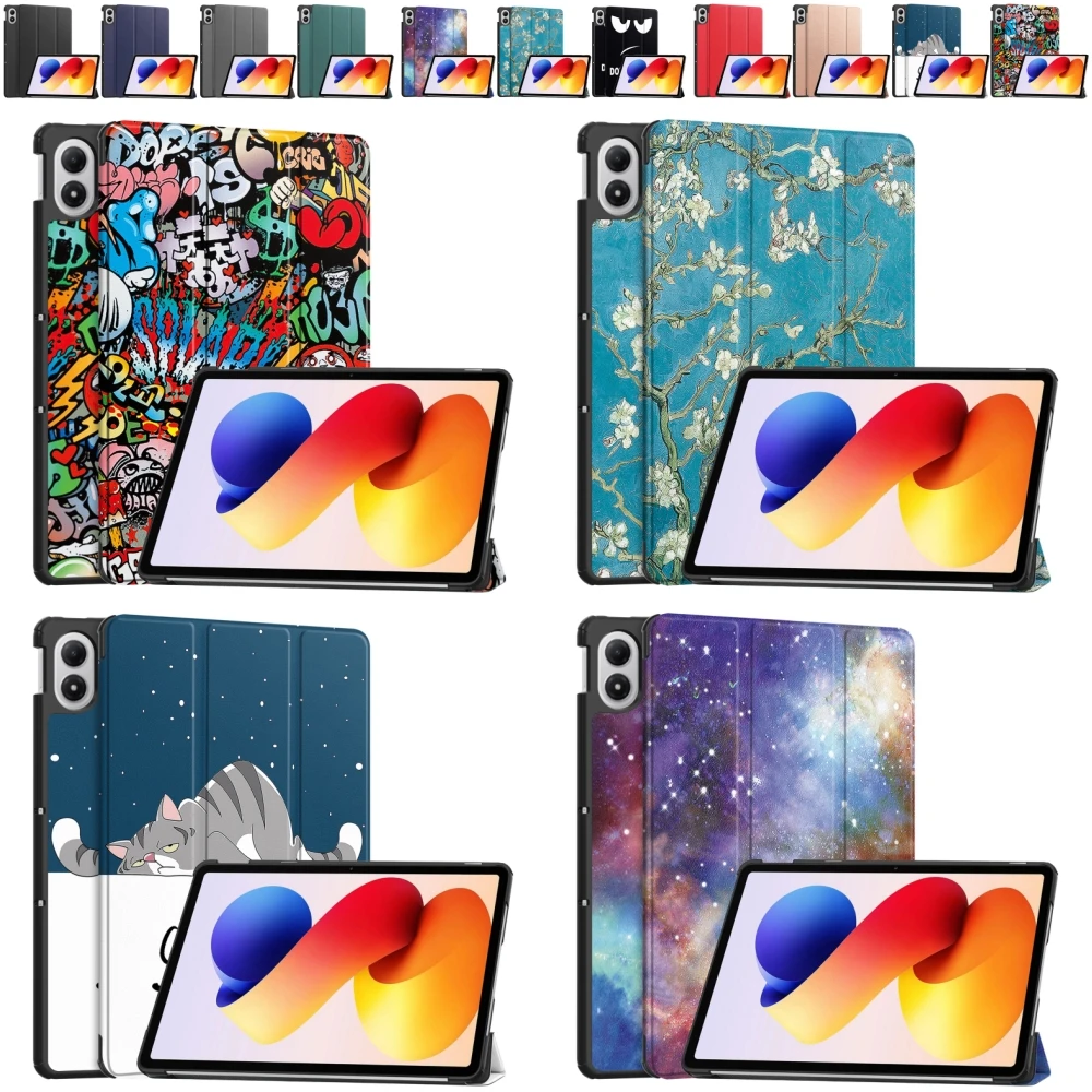 

Чехол для Xiaomi Redmi Pad 2 Pro 12.1 2025 из искусственной кожи, тройной складной детский чехол-подставка с магнитной подставкой для Redmi Pad2 Pro 12 1, чехол для планшета