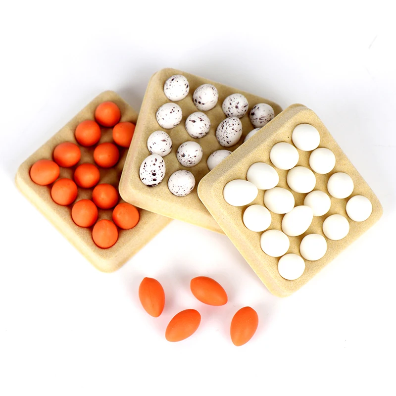 1Set Gift Playing House Miniature Simulation Food Scene Model Mini Egg With Tray Dollhouse Eggs Kitchen Toy Doll Accessories view 2