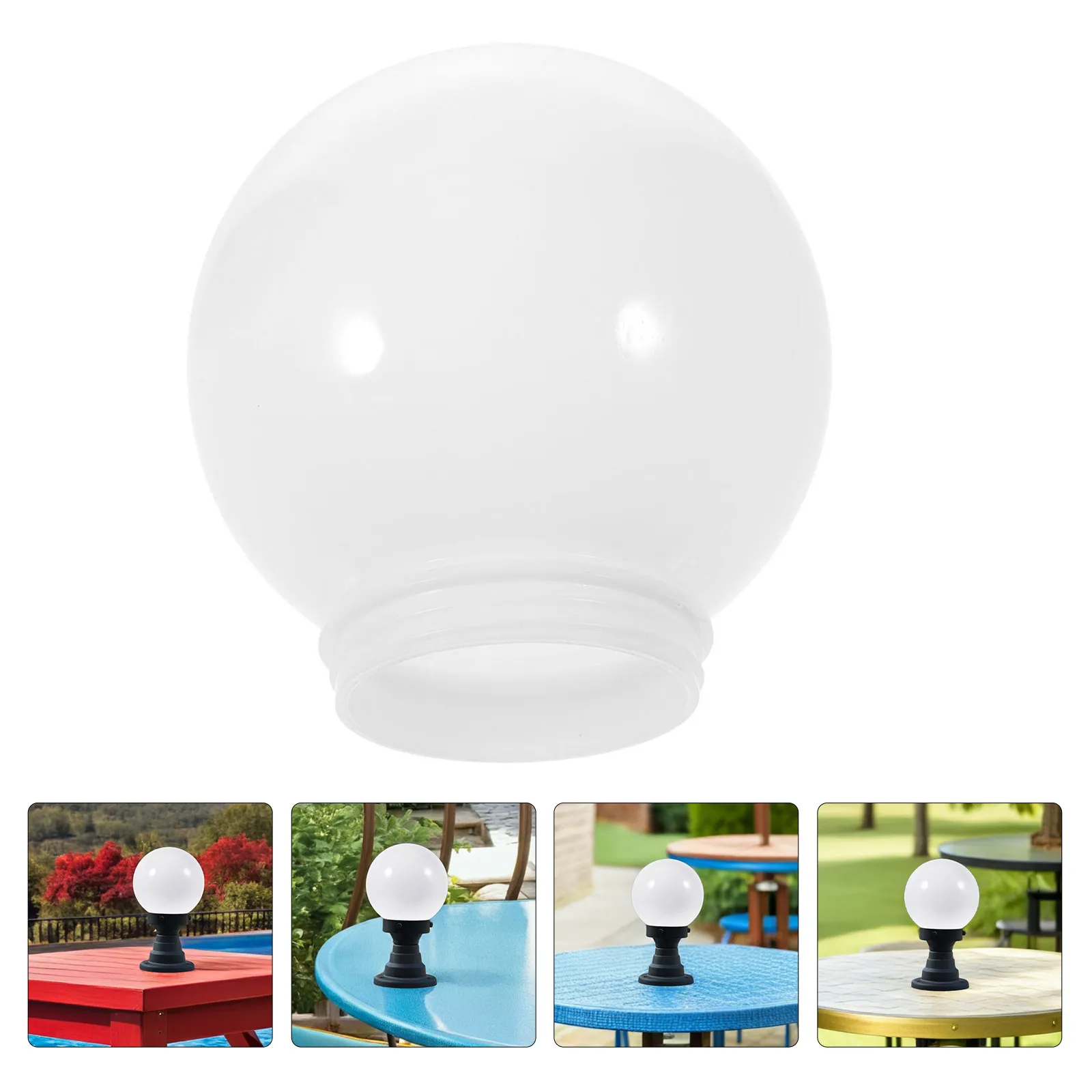 

Round Ball Shaped Acrylic Lampshade Cover Outdoor Lamp Globe Replacement Waterproof Light Cover Simple Installation Decorative