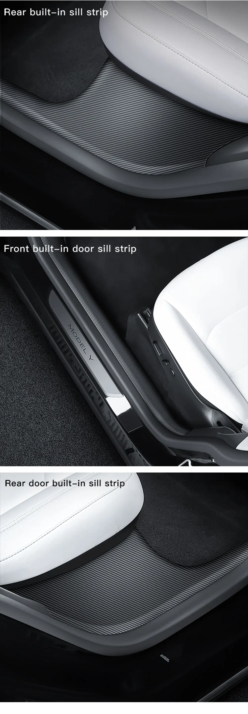 YZ für Tesla Model 3Y Highland Juniper 2021–2025, hintere Einstiegsleiste, Schutzleiste, Sitz, Anti-Kick-Pad, Eckenschutz, Zubehör – Detail 12