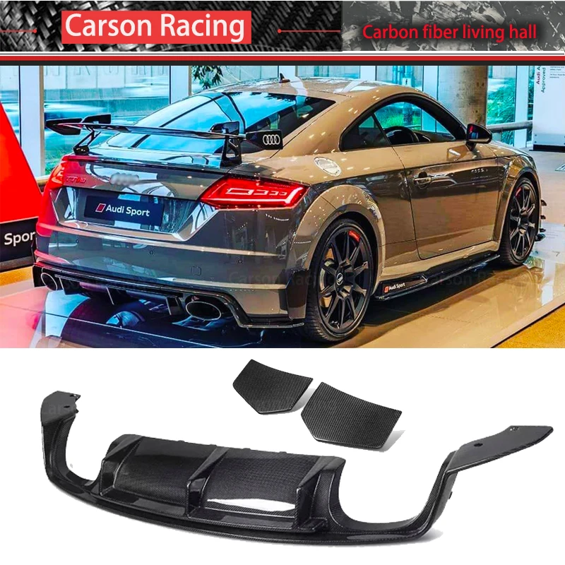 

For Audi TT MK3 TTS TTRS Rear Diffuser Real Carbon Fiber Rear Bumper Diffuser Lip Splitter Spoiler 2015-2019