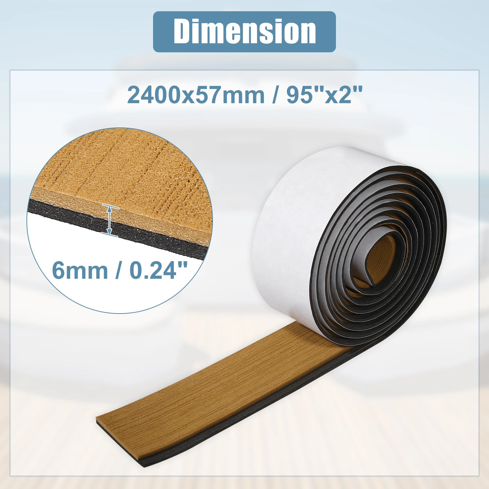 NONE X autohaux eva faux teak decking blatt matte rutsch fest selbst klebend für boot yacht marine rv boden teppich 2400x57mm x mm 7