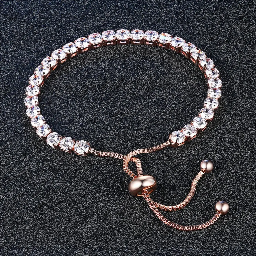 Picture 5: Colorful Birthstone Tennis Bracelet for Women Adjustable Multicolor CZ Crystal Wedding Birthday Gifts Bracelet on Hand Jewelry