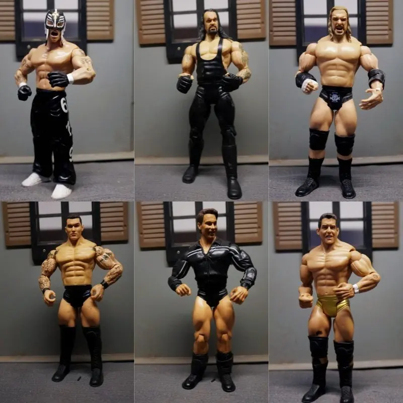 Jakks Authentic Wwe Wrestling Action Figures Non Movable Arm Collectible Model John Cena Undertaker Hhh Randy Orton Rey Mysterio
