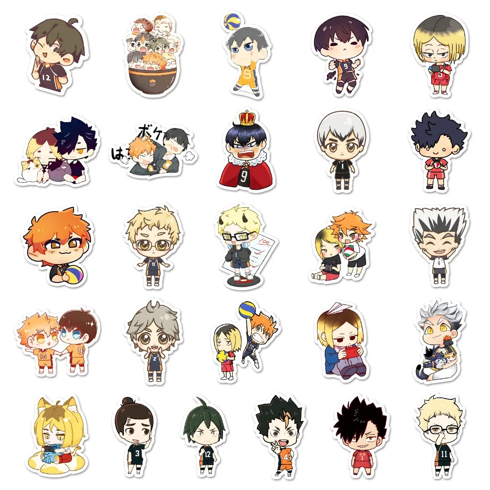 ¡51 piezas Haikyu! Hinata Shoyo Kageyama Tobio pegatinas autoadhesivas de Anime Manga dibujos animados Kawaii dibujo decoraciones para garabatos