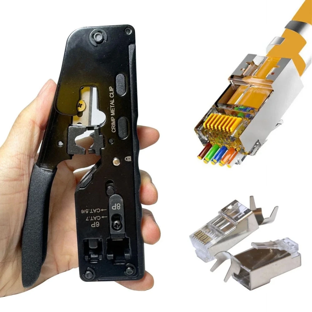 CAT5 Cat5e Cat6 RJ45 Ethernet 8P8C LAN Cable Network Pass Through  Cat6 Connector