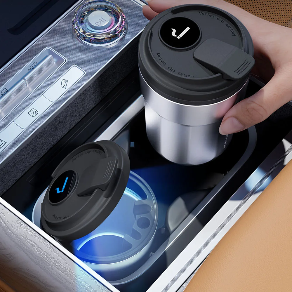Fit For Zeekr 9X 2025-2026 Car Ashtray Multifunctional Led Light Sealed Lid Anti Flying Ash Interior Accessories Supplies