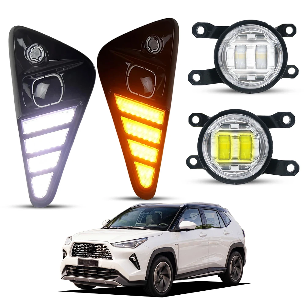 30W Replace LED Fog Lights for Toyota Yaris Cross AC200 2023 2024 OR Front Bumper Cover DRL Yaris Cross XRX Latam 2025 2026