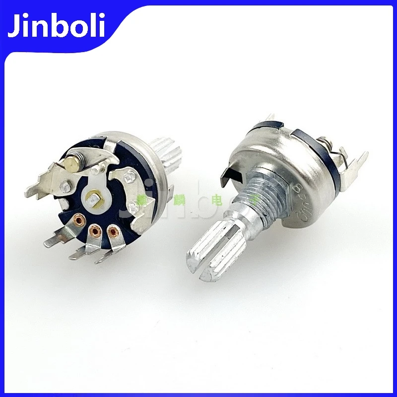 3PCS R17 Type 5-Pin Vertical Potentiometer B500Ω B500R With Rotary Switch Flower Shaft Length 18mm Dimming Remote Sensing
