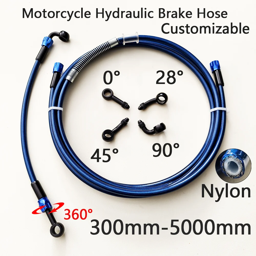 

Transparent BlueAN3 M10 Braided Brake Hose Motorcycle Hydraulic Clutch Tube Master Cylinder Brake Oil DOT Pipe Reinforced Racing