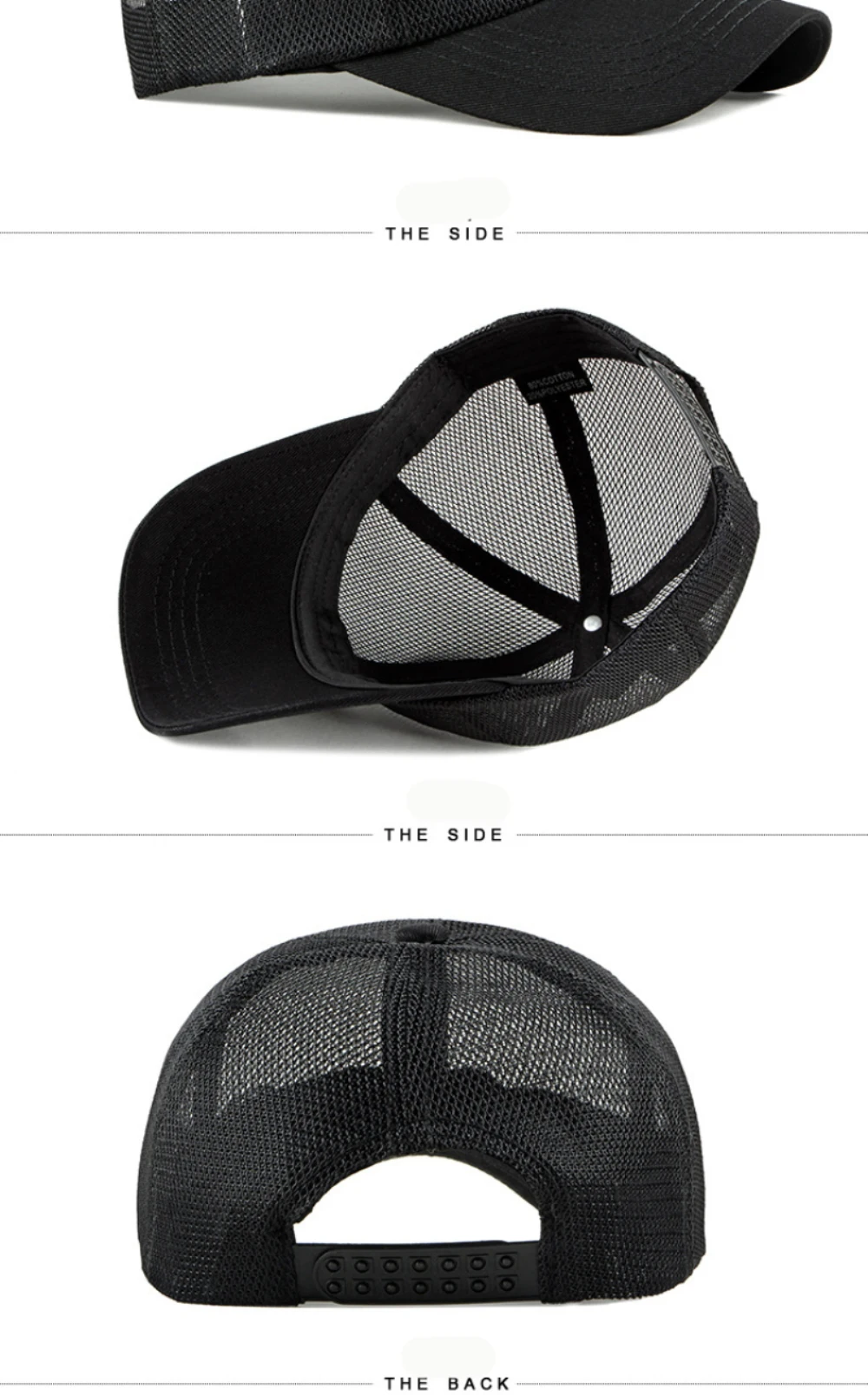 HT4757 Baseballkappe Frühling Sommer Sonnenkappen für Männer Frauen Atmungsaktive Trucker Mesh-Kappe Unisex Verstellbare 6-Panel Baseballmütze – Detail 3