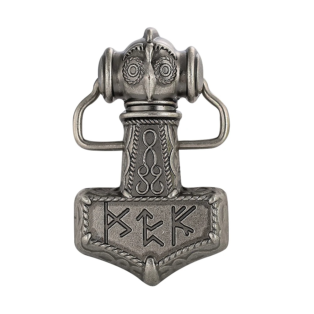 

Nordic Viking Hammer Mars Odin Thor Celtic Knot Vintage Zinc Alloy Metal Belt Buckle Western Cowboy Man Jeans Accessories Clasp