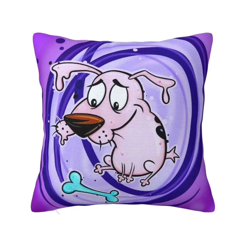 Custom Cowardly Dog C-Courage Cartoon Funny Cushion Cover Sofa Living Room Square Pillow Cover