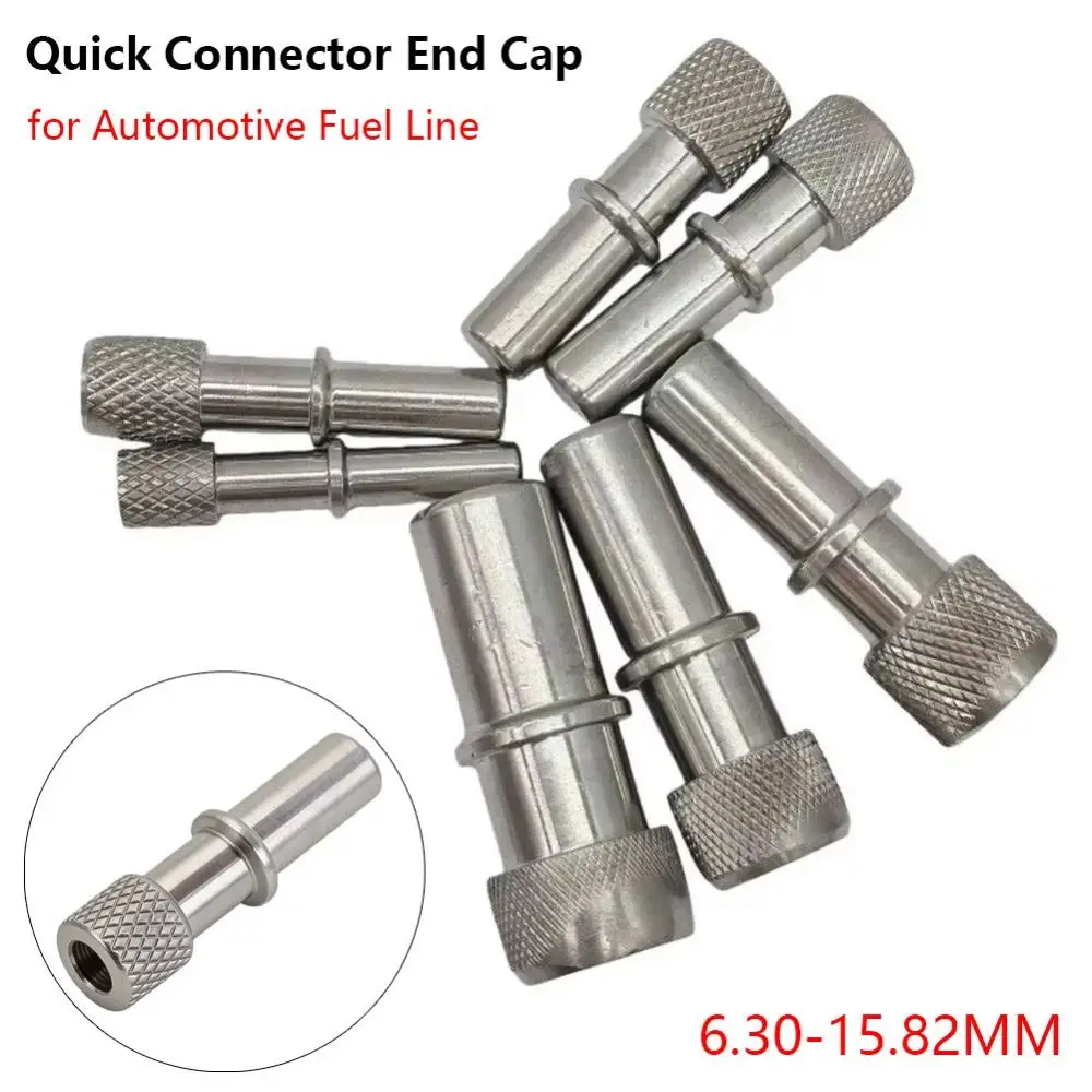 1Pcs Stainless Steel Male Connector End Cap Center Stop Shoulder Textured Grip End Quick Connector 6.30-15.82mm Fuel Line Plug