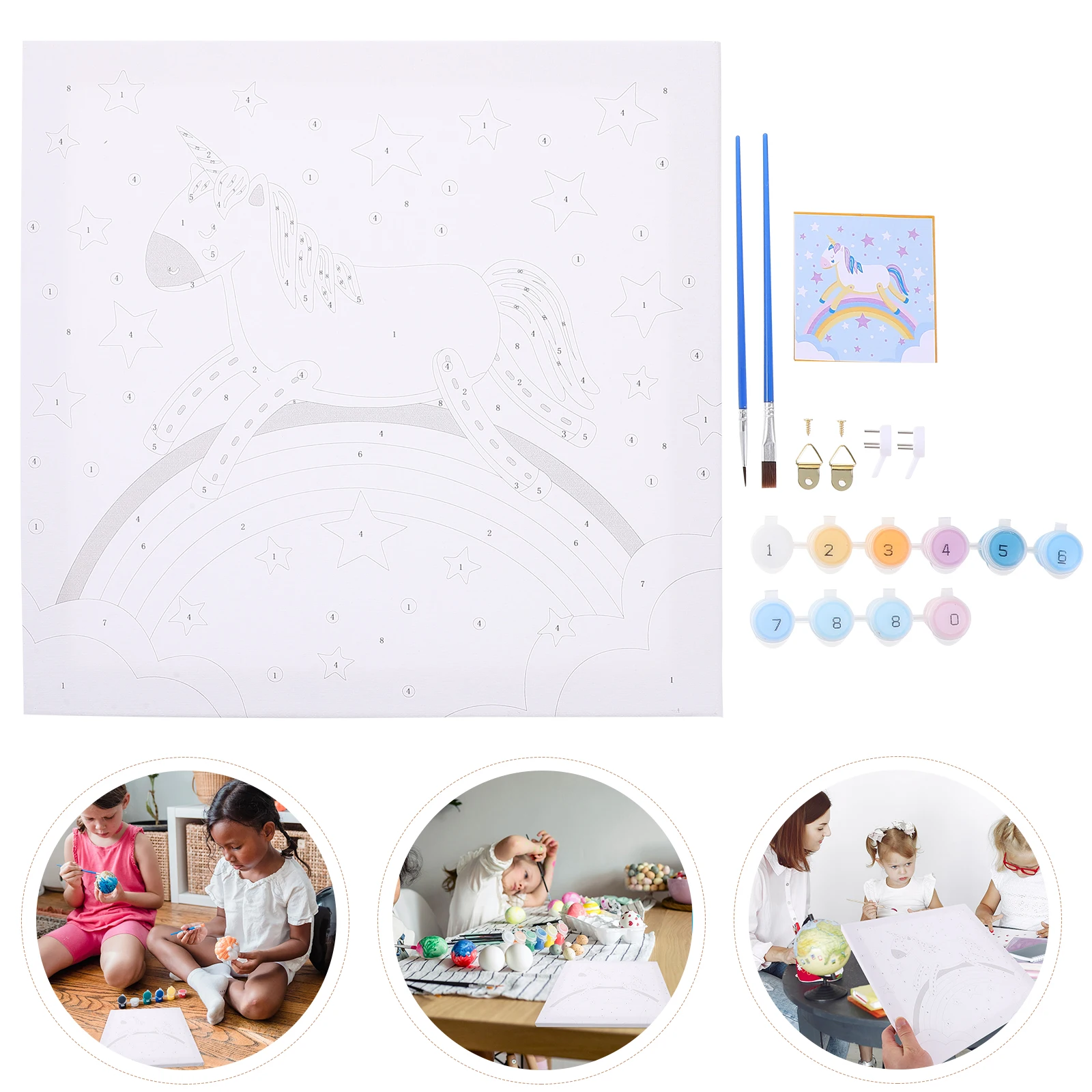 

1 Set Paint By Number Unicorn Diy Oil Painting Kit Digital Coloring Canvas Educational Art Craft Decorative Diy Number