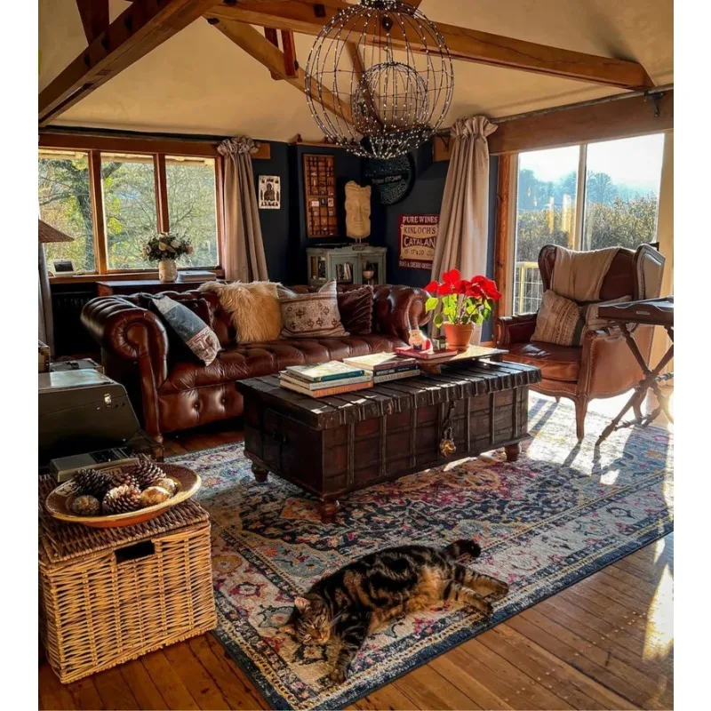 سجادة منطقة عتيقة بتصميم شرقي كلاسيكي سجادة ناعمة للعيش أو غرفة النوم سجادة على طراز بوهو مغربي فارسية غير قابلة للانزلاق