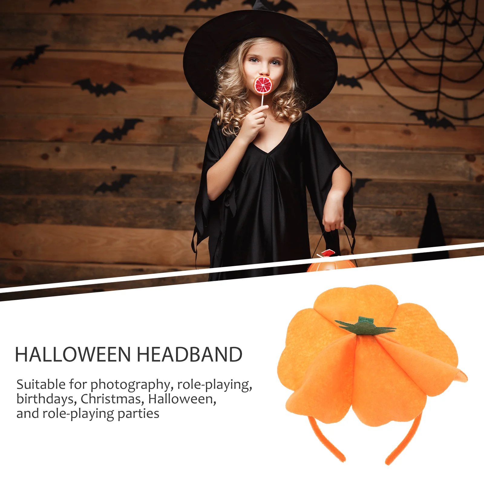 عصابة رأس على شكل يقطين الهالوين للنساء، قبعة يقطين كرتونية مريحة مناسبة للحفلات التنكرية، عصابة رأس للهالوين