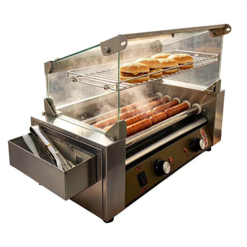 Commercial electric hot dog grill stainless steel hot dog machine, suitable for supermarket retail store catering services
