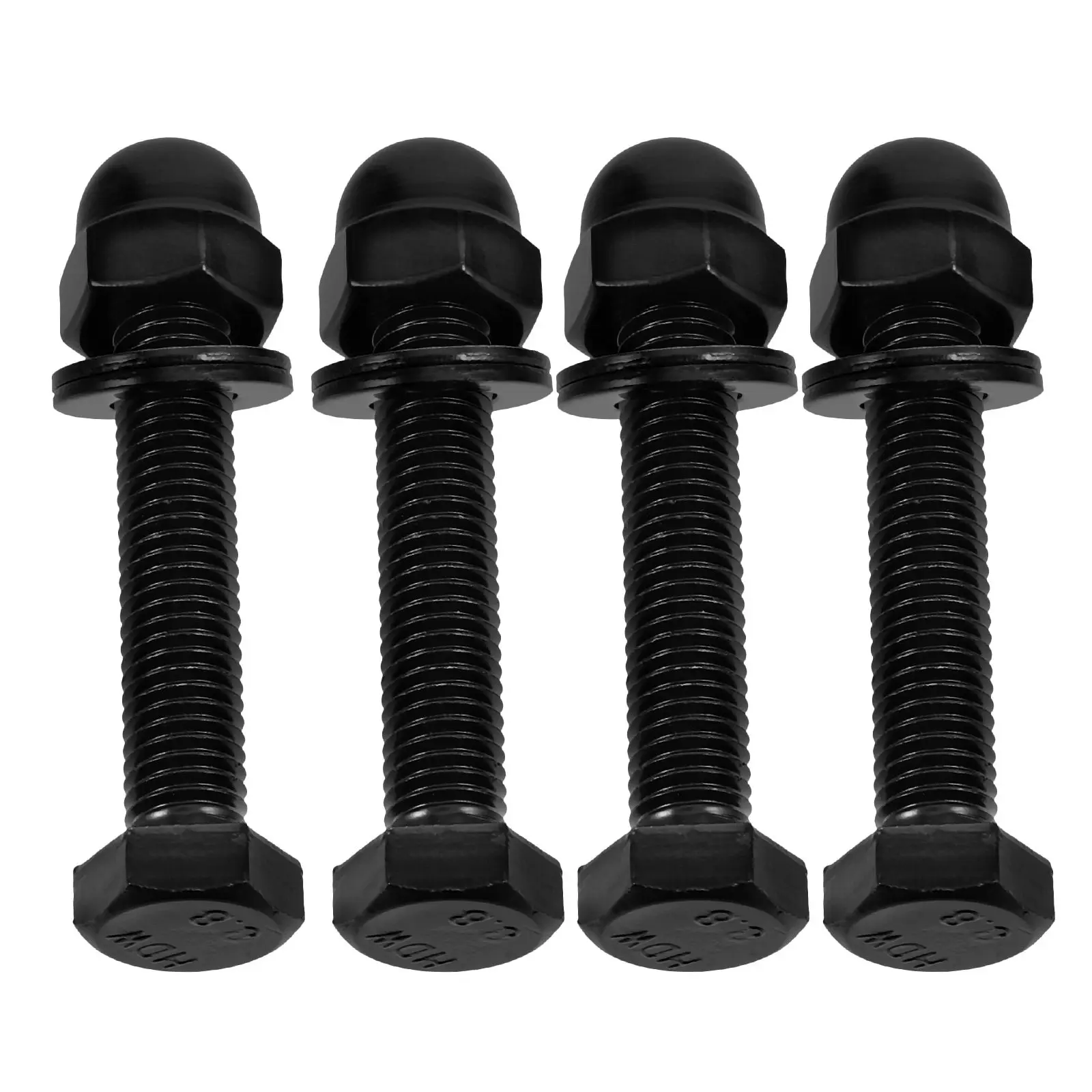 4Sets Barn Hexagon Screw Nuts Hex Head Screws Replacement Screw Cap Barn Door Threads Heavy Duty Bolts Turning Fasteners Bolts